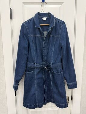 PAIGE Dark Blue Denim Belted Jacket